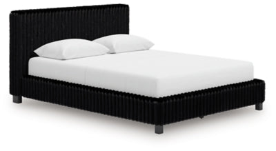 Zuraleus Queen Upholstered Bed, Dresser and Nightstand