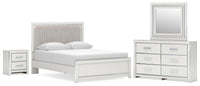 Zuraleus Queen Upholstered Platform Bed, Dresser, Mirror and Nightstand