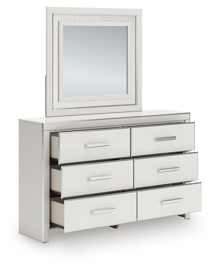 Zuraleus Queen Upholstered Platform Bed, Dresser, Mirror and Nightstand