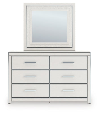 Zuraleus Queen Upholstered Panel Platform Bed, Dresser and Mirror