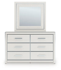 Zuraleus Queen Upholstered Panel Platform Bed, Dresser and Mirror
