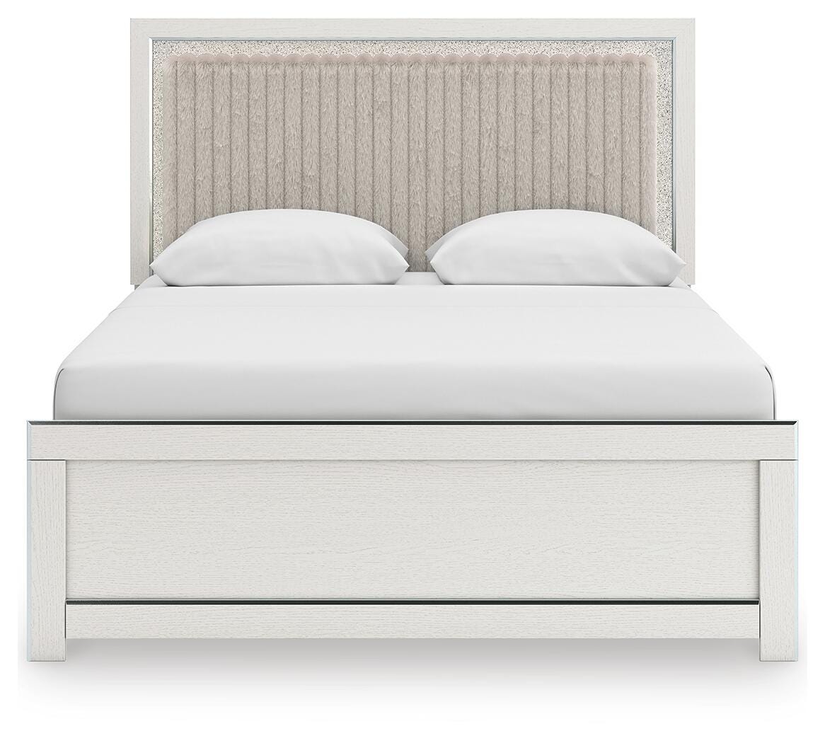 Zuraleus Queen Upholstered Platform Bed, Dresser, Mirror and Nightstand