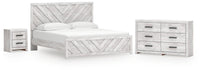 Cayboni King Panel Bed, Dresser and Nightstand