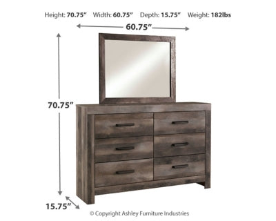 Wynnlow Queen Crossbuck Panel Bed, Dresser and Mirror