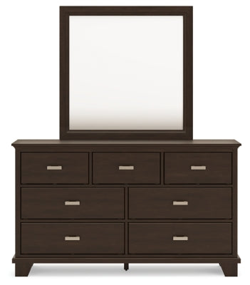 Covetown California King Panel Bed, Dresser and Mirror