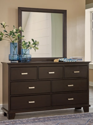 Covetown California King Panel Bed, Dresser and Mirror