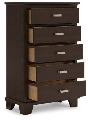 Covetown Queen Panel Bed, Dresser, Mirror, Chest and Nightstand