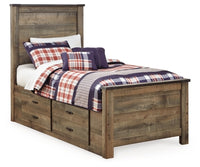 Trinell Panel Bed with 2 Storage Drawers