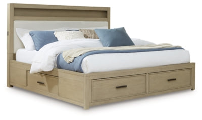 Calmoro Queen Bookcase Bed, Dresser and Mirror