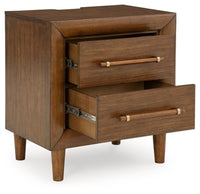 Lyncott Queen Upholstered Bed, Dresser, Mirror and Nightstand