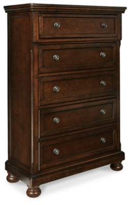 Porter California King Panel Bed, Dresser, Mirror and Chest