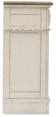 Realyn Queen Upholstery Panel Bed, Dresser, Chest, Nightstand, and Vanity Set