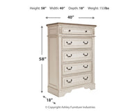 Realyn Queen Upholstery Panel Bed, Dresser, Chest, Nightstand, and Vanity Set