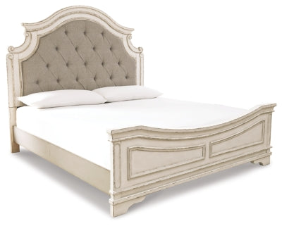 Realyn King Panel Bed, Dresser, Mirror, Chest and Nightstand