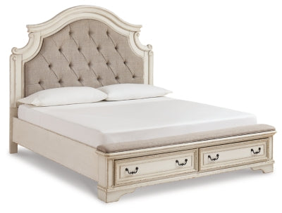 Realyn King Storage Bed, Dresser, Chest and 2 Nightstands