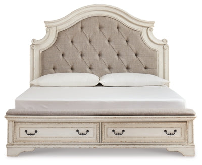 Realyn King Storage Bed, Dresser, Chest and 2 Nightstands