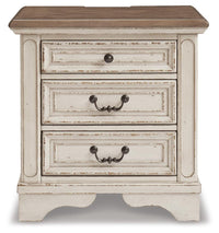 Realyn Full Upholstered Panel Bed, Dresser, Mirror, Chest and Nightstand