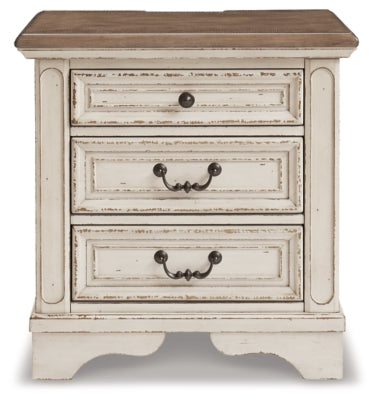 Realyn King Panel Bed, Dresser, Mirror, Chest and Nightstand