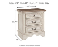 Realyn Queen Upholstery Panel Bed, Dresser, Chest, Nightstand, and Vanity Set