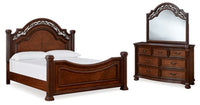 Lavinton Queen Poster Bed, Dresser and Mirror