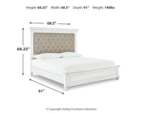 Kanwyn Queen Upholstered Panel Bed, Dresser, Mirror, and Nightstand