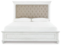 Kanwyn King Upholstered Panel Bed, Dresser and Mirror
