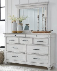 Kanwyn Queen Upholstered Panel Bed, Dresser, Mirror, and Nightstand