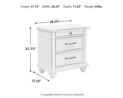 Kanwyn Queen Upholstered Panel Bed, Dresser, Mirror, and Nightstand