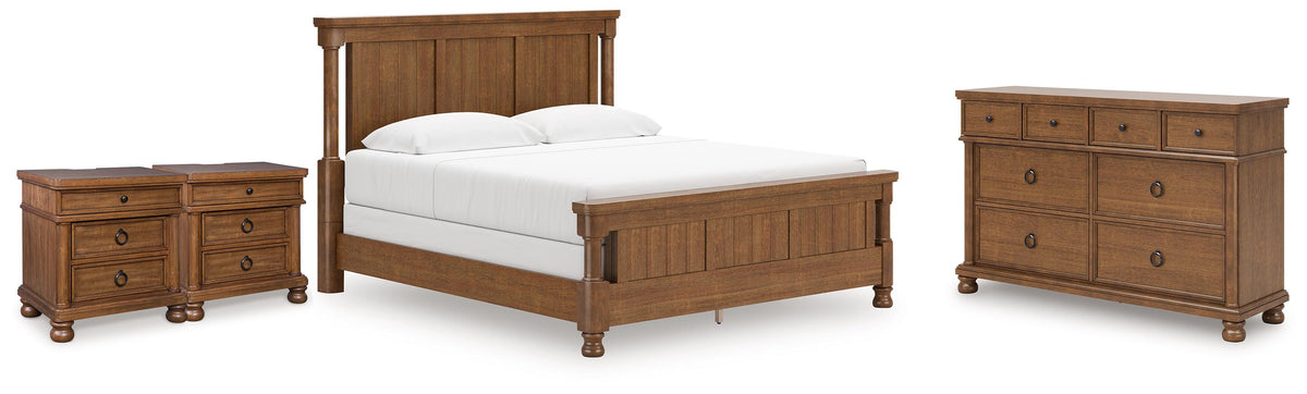 Rowlenstown King Poster Bed, Dresser and 2 Nightstands
