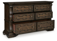 Maylee King Upholstered Panel Bed and Dresser