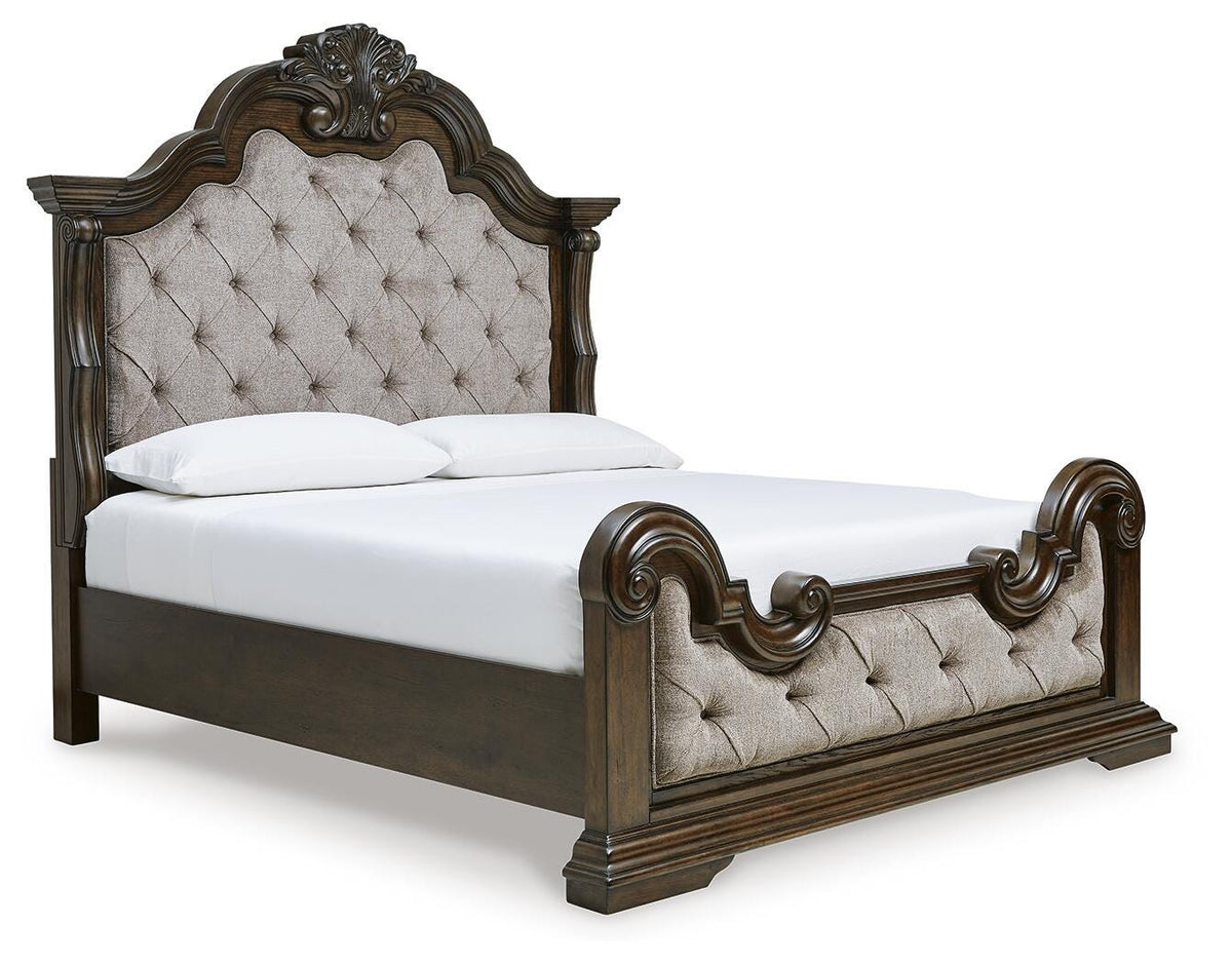 Maylee California King Panel Bed, Dresser, Mirror and Nightstand