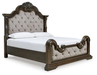 Maylee King Upholstered Panel Bed and Dresser