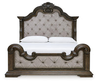Maylee King Upholstered Panel Bed and Dresser
