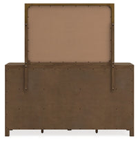Cabalynn California King Panel Bed with Storage, Dresser and Mirror