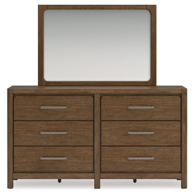 Cabalynn California King Panel Bed with Storage, Dresser and Mirror