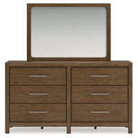 Cabalynn California King Panel Bed with Storage, Dresser and Mirror