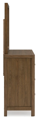 Cabalynn California King Panel Bed with Storage, Dresser and Mirror