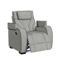Blitz Motion Recliner with LED in Simba Taupe and Black Welt