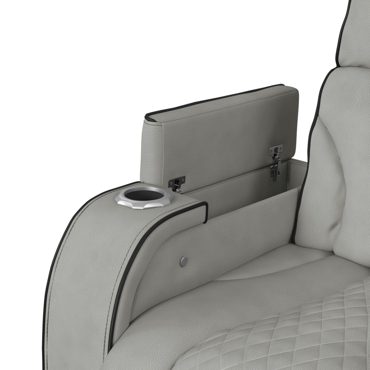 Blitz Motion Recliner with LED in Simba Taupe and Black Welt