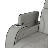 Blitz Motion Recliner with LED in Simba Taupe and Black Welt