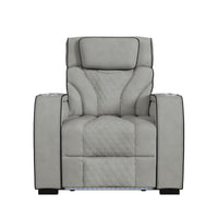 Blitz Motion Recliner with LED in Simba Taupe and Black Welt
