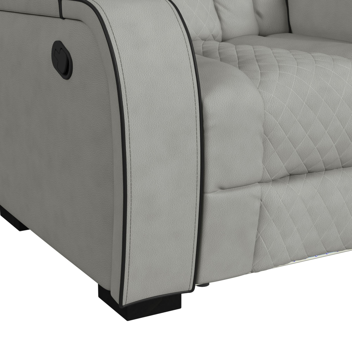 Blitz Motion Recliner with LED in Simba Taupe and Black Welt