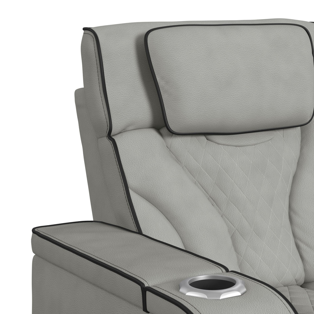 Blitz Motion Recliner with LED in Simba Taupe and Black Welt