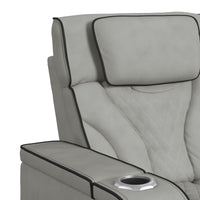 Blitz Motion Recliner with LED in Simba Taupe and Black Welt