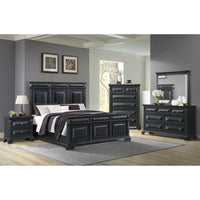 Bridgestone King Panel 5PC Bedroom Set in Black