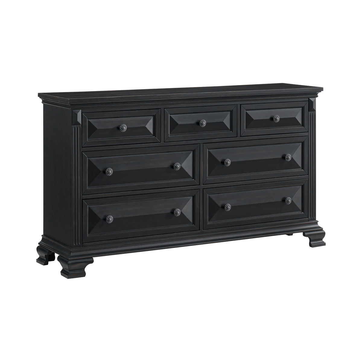 Bridgestone Queen 5PC Bedroom Set with 2 Nightstands, Dresser & Chest in Black