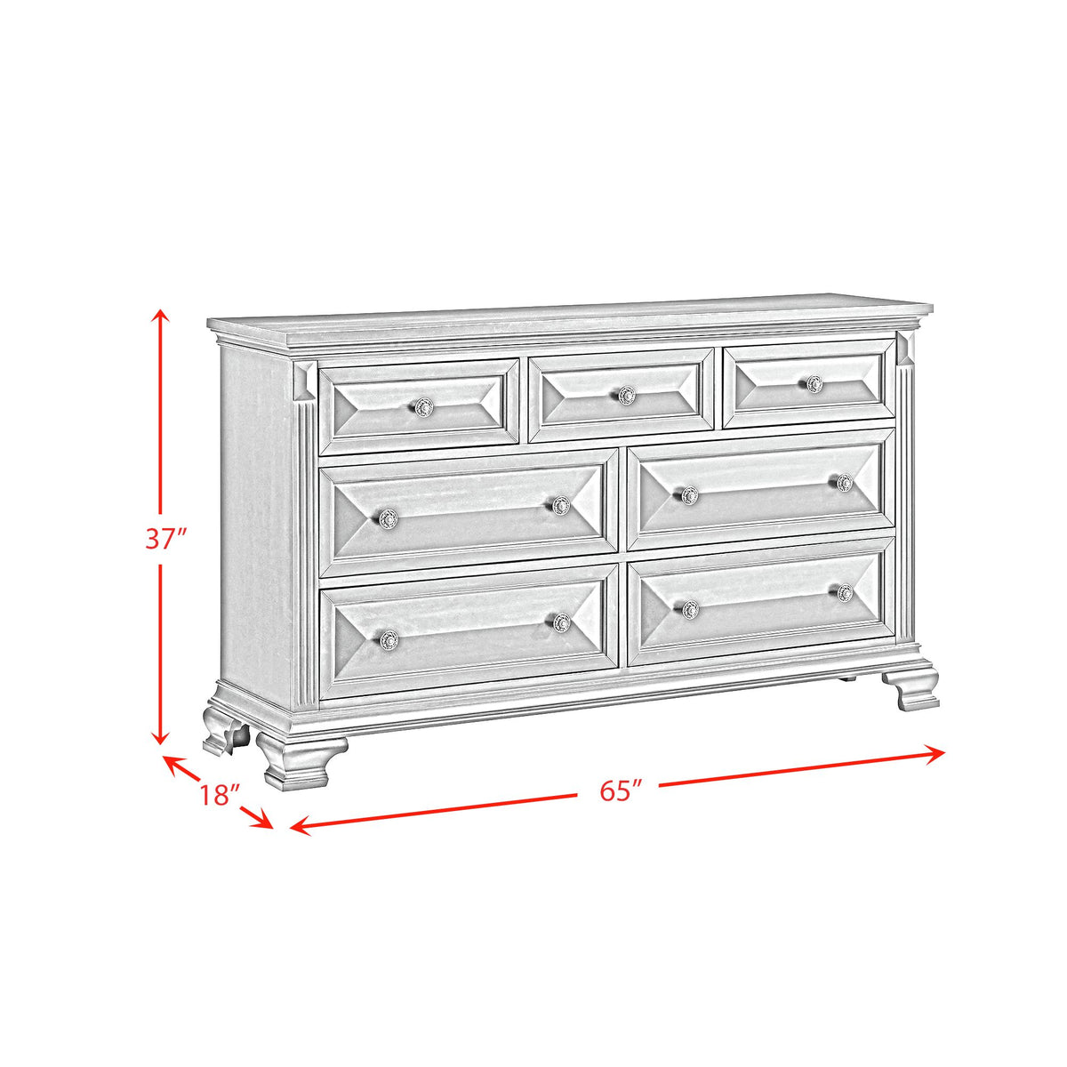 Bridgestone Queen 5PC Bedroom Set with 2 Nightstands, Dresser & Chest in Black