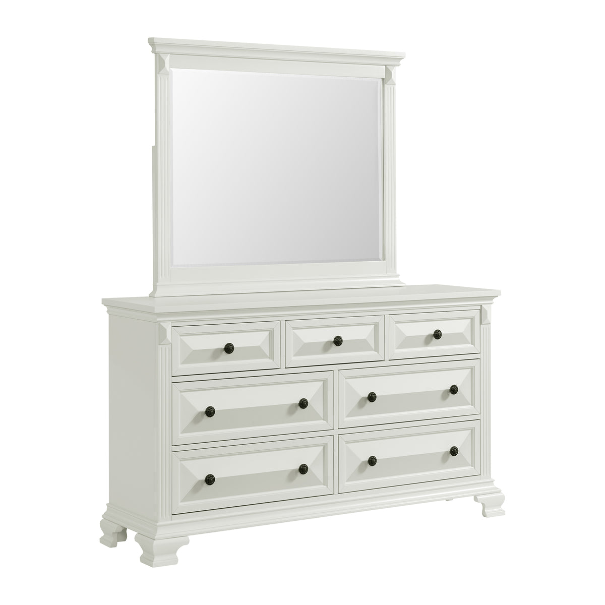 Bridgestone Dresser and Mirror Set in Antique White