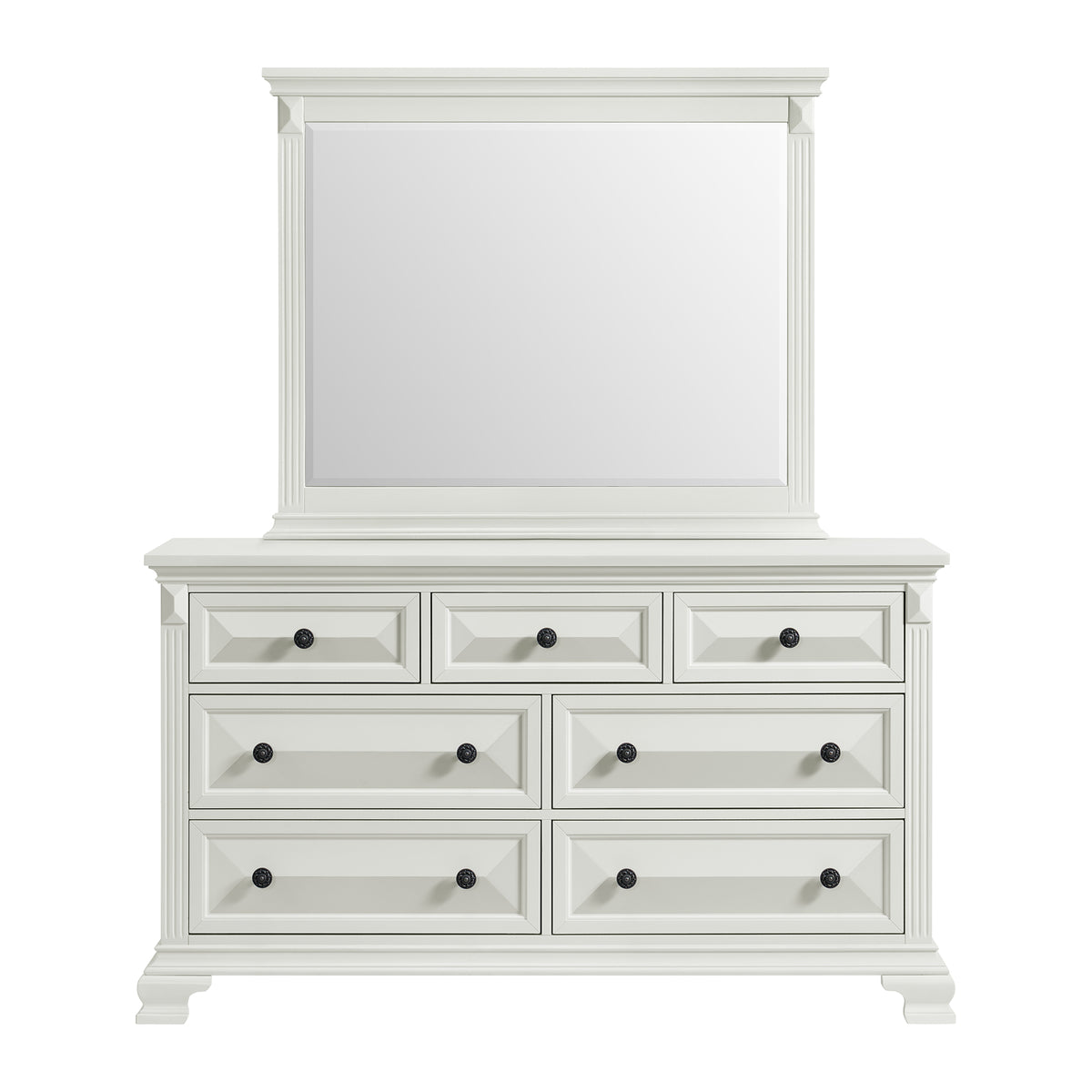 Bridgestone Dresser and Mirror Set in Antique White