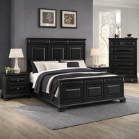 Bridgestone Queen 4PC Bedroom Set with 2 Nightstands & Chest in Black